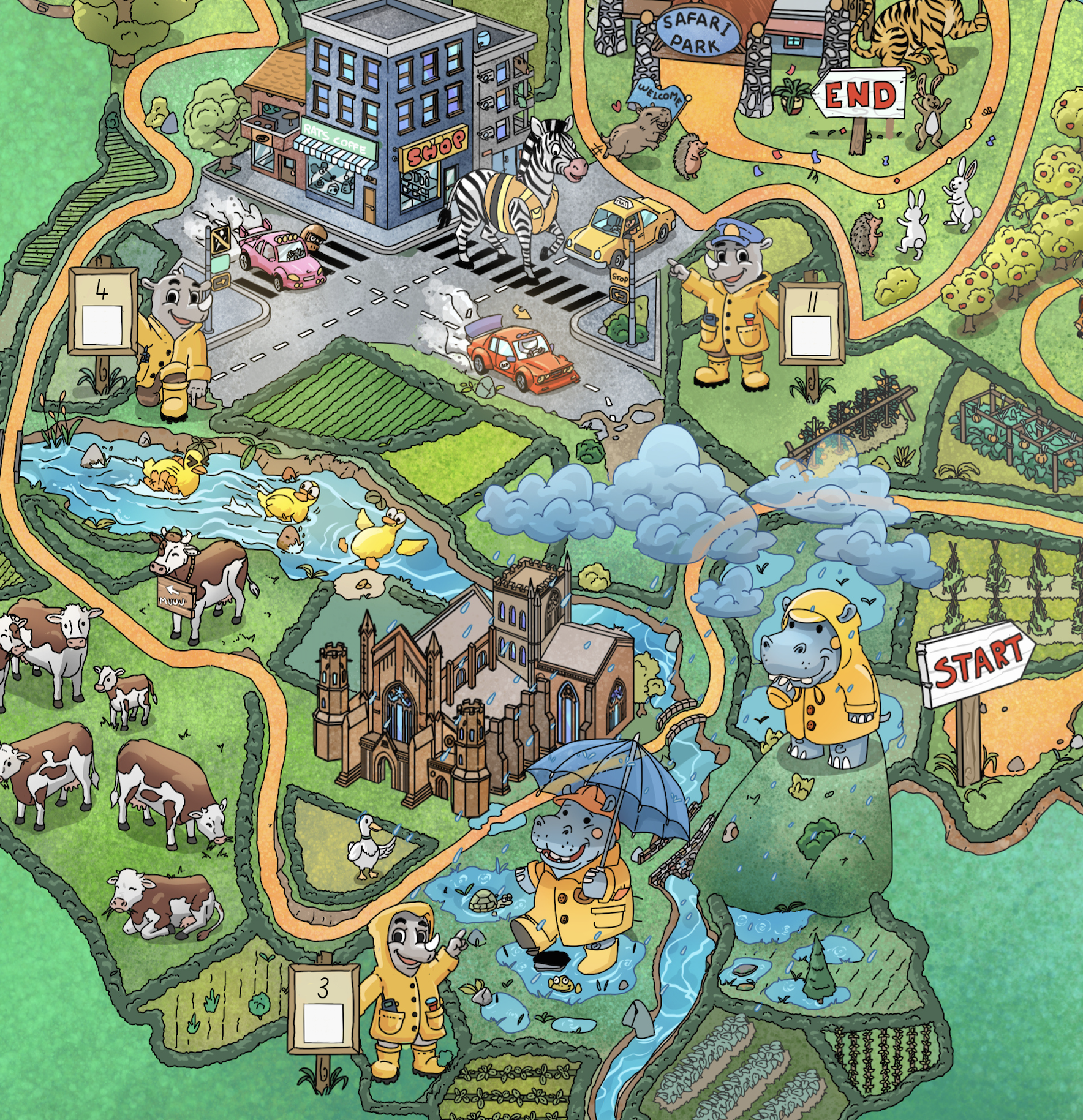Hot weather safety card from the back of the map