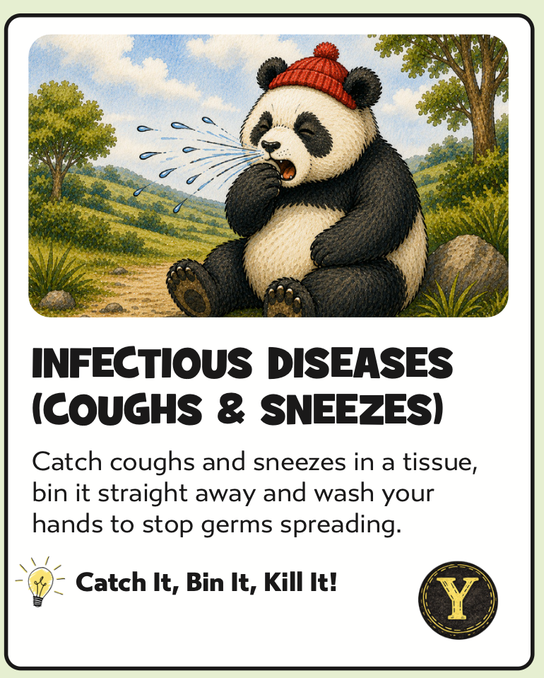 Infectious diseases safety card from the back of the map